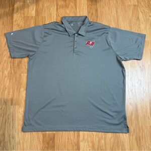 Tampa Bay Buccaneers Logo Antigua Men’s Performance Polo Gray Striped  Size XXL